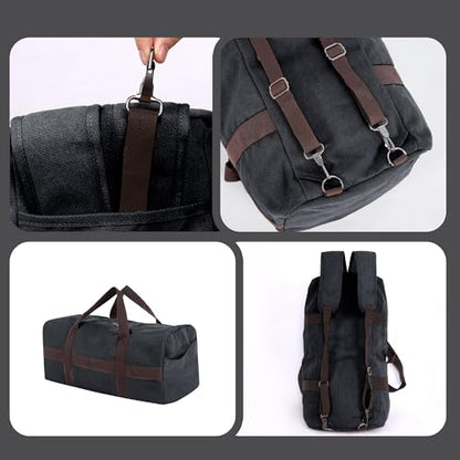 Large Canva Travel Duffle Bag Heavy Duty - color: Dark Grey