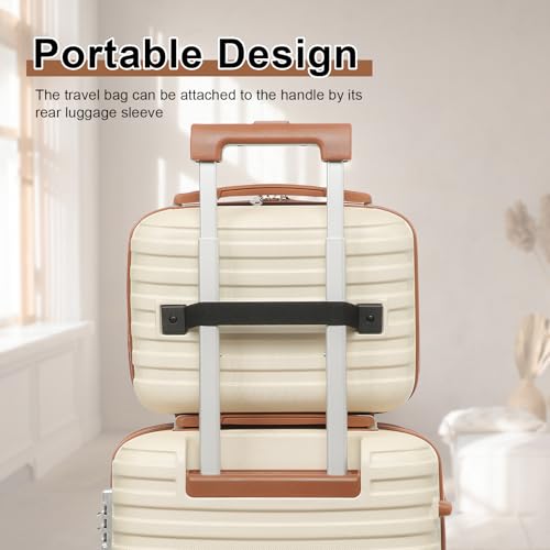 Joyway Luggage Set 3 Piece Suitcase Sets with Spinner Wheel,Hardside Expandable Travel Laggage with TSA Lock (13/20/24/28 White brown - color: White brown, size: 6 piece set (13/20/24/28inch)