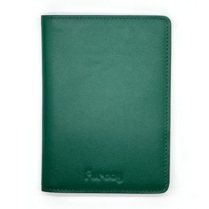 Slim Nappa Leather RFID Blocking Passport Cover (Green/Brown) - color: Green / Brown