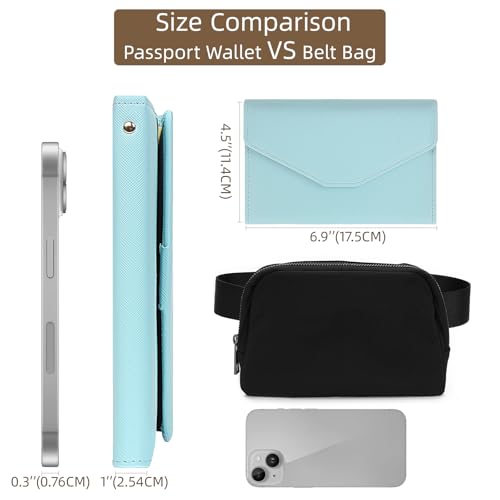 ZOPPEN Passport Holder Travel Wallet Organizer for Women,Paradise Blue - color: Paradise Blue