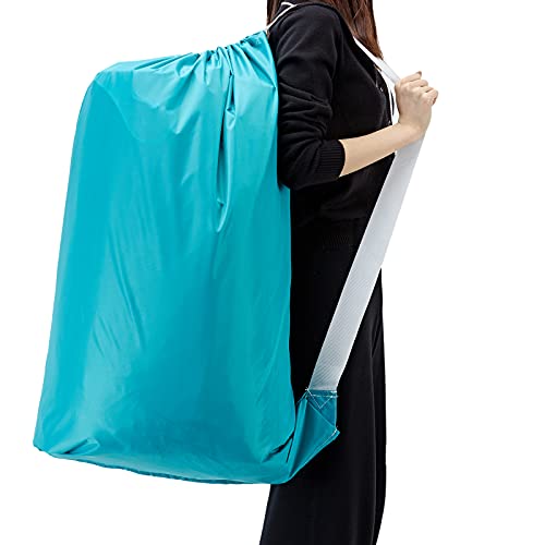 HOMEST XL Laundry Bag with Strap, Clothes Organizer for Dorm & Travel - color: (1 pack) Sky Blue
