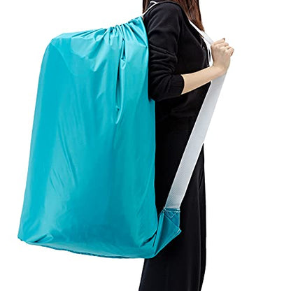 HOMEST XL Laundry Bag with Strap, Clothes Organizer for Dorm & Travel - color: (1 pack) Sky Blue