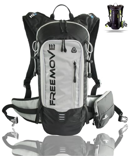 Backpack Daypack 10L, Phone Pocket, Suitable as Light Hydro Pack for Hiking, Running, MTB, Biking, Water Bladder NOT Included - color: Backpack - GRAY