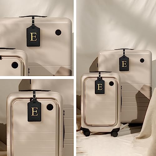 Luggage Tag PU Leather for Suitcase Baggage Handbag Travel Bag Label Suitcase Tag Suitcase Label Tag w. Name Card & Privacy Cover (E) - style: E
