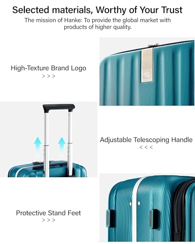 Hanke 20 Inch Top Opening Aluminum Frame Carry On Luggage with TSA Lock - color: Caribbean Blue, size: 20 Inch