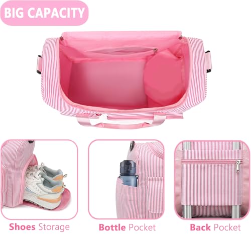 Kids Travel Duffle Bag Dance Bag Gifts for Girls - color: Pink, style: S