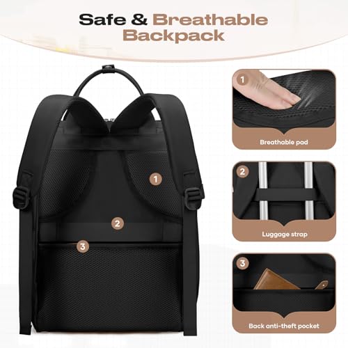 Maelstrom 15.6-17.3" Laptop Backpack with Lunch Box, Work Bag for Women Men - color: Black