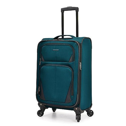U.S. Traveler Aviron Bay Expandable Softside Luggage With Spinner Wheels, Teal, Carry-on 23-Inch - color: Teal, size: Carry-on 23-Inch