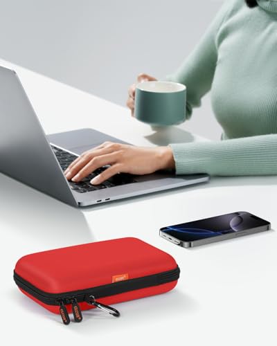 Shockproof Hard Shell Carrying Case for Portable External Hard Drive - color: Pure-Red
