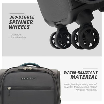 Verage Underseat Carry On Luggage with Wheels,14-Inch,Gray - color: Grey, size: 14-Inch Compact Underseat
