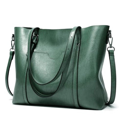 Pahajim Womens PU Leather Tote Handbag Shoulder Purse with Crossbody Strap - color: Green