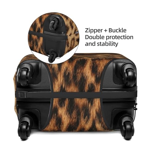 Leopard Print Luggage Cover Elastic Washable Suitcase Sleeve Anti-Scratch Stain Resistant, Cheetah Stretchable Baggage Protector Fit (S 18-21 Inch Luggage) - size: Small, style: Leopard
