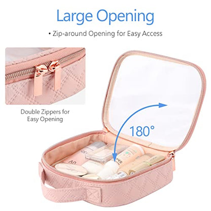 PACKISM Clear Makeup Bag Travel - TSA Approved Toiletry Bag, 2 Pack Pink - color: 01 Rose Pink, size: Full Vacation (Mixed Sizes)