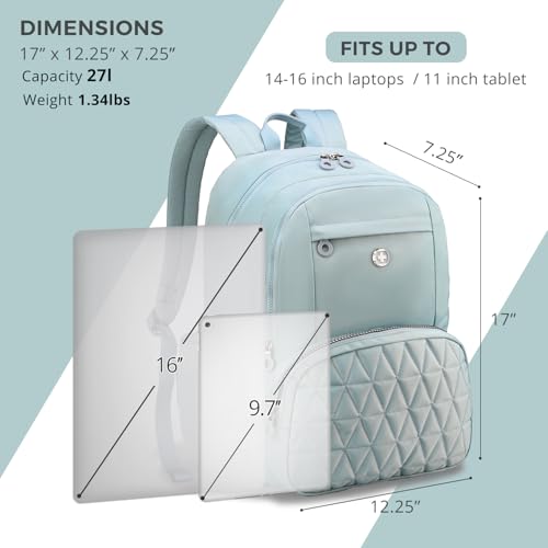 Swissdigital Design Women's College Backpack 15.6-Inch Laptop SD1711-14 - color: Teal Blue