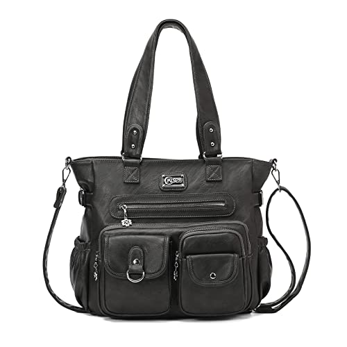 KL928 Large Purses for Women Shoulder Bag Tote Handbags Stylish Vegan Leather Hobo Bags Ladies, A-Black-4 - color: 01-charcoal Gray