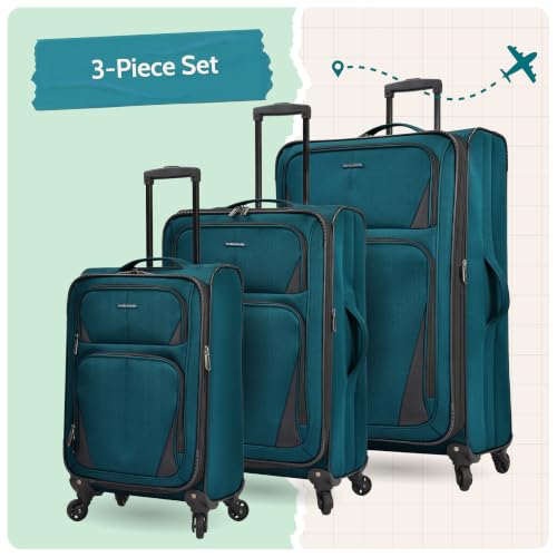 U.S. Traveler Aviron Bay Expandable Softside Luggage with Spinner Wheels, Purple, 3-Piece Set - color: Purple, size: 3-Piece Set
