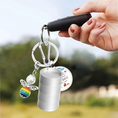 Mini Travel Ring Holder Keychain, Portable Jewelry Holder Keychain - color: Silver