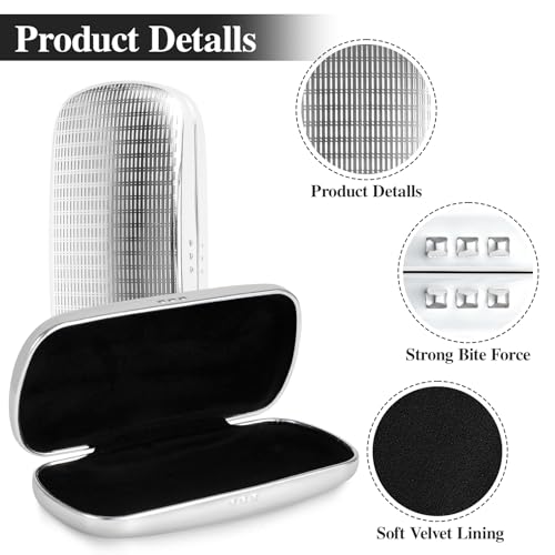 Hifot Metal Eyeglass Case Hard Shell, Aluminum Spectacles Box Sunglasses Case for Men Women, Reading Glasses Holder - color: Silver