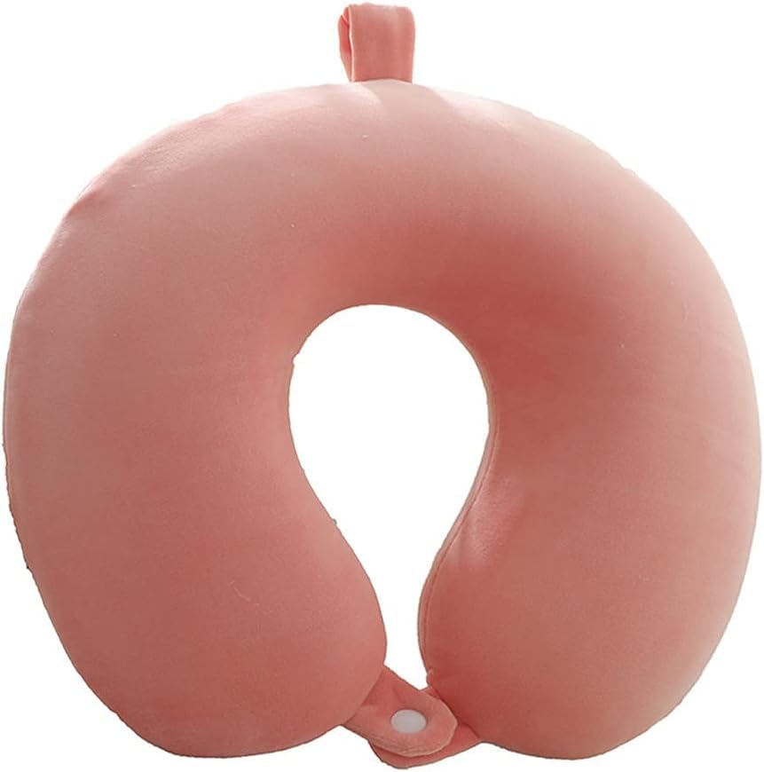 Travel Pillow - Memory Foam Neck Pillow Support Pillow,Luxury Compact & Lightweight Quick Pack for Camping,Sleeping Rest Cushion (Pink) - color: Pink