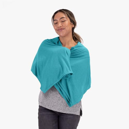COCOON Coolmax Travel Blanket - Peacock Green | Quick-drying COOLMAX fabric, Breathable moisture-wicking comfort, Lightweight compact blanket for travel and camping - color: Peacock Green