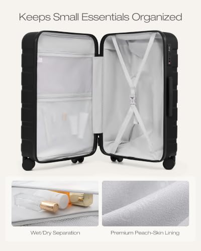 Coolife Luggage Set, 3 Piece Lightweight Durable Hardshell, Onyx - color: Onyx