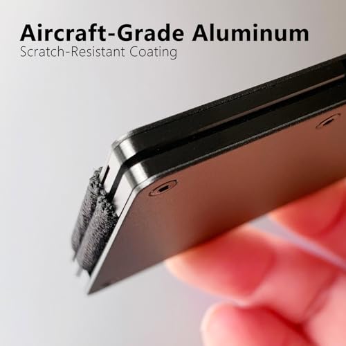 Slim Metal Wallet for Men – RFID Blocking Credit Card Holder, Minimalist Aluminum Wallet, Durable Front Pocket Wallet, Great Gift for Men