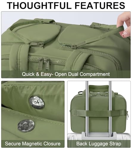 Travel Toiletry Bag, Large Wide-open Puffy Makeup Bag for Women Army Green - color: Army Green