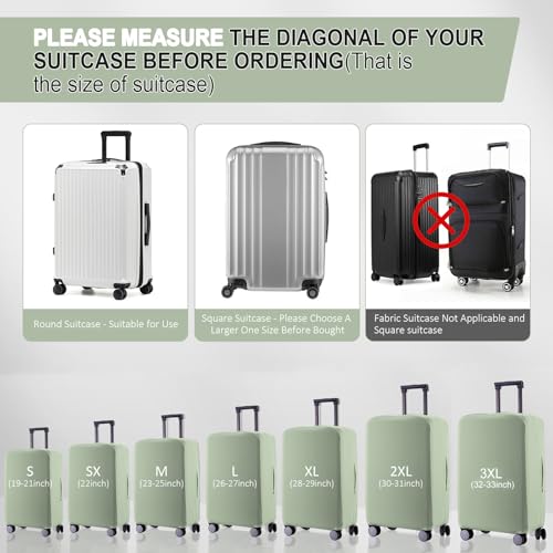 Travel Luggage Cover - Scratch-Resistant Fit 19-31 Inch Suitcase Protector, Cyan, SX(22-23 inch) - color: Cyan, size: 22-23inch