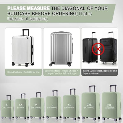 Travel Luggage Cover - Scratch-Resistant Fit 19-31 Inch Suitcase Protector, Cyan, SX(22-23 inch) - color: Cyan, size: 22-23inch