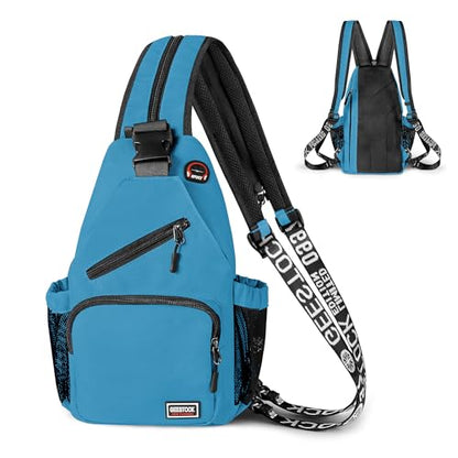 Geestock Convertible Sling Bag Crossbody Backpack for Women Men, Blue - color: Blue, size: Large