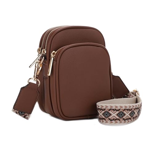 Mali+Lili, Josie Triple Zip Crossbody Bag - color: Webbing_brown