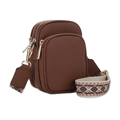 Mali+Lili, Josie Triple Zip Crossbody Bag - color: Webbing_brown