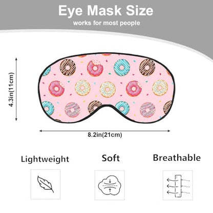 Silk Sweet Donut Sleep Eye Mask Chocolate Candy Food Polka Dot Stars Adjustable Strap for Travel Nap Shift Work Office - color: Sweet Donut