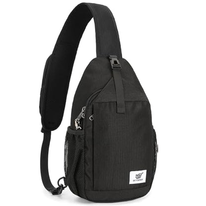 SKYSPER Sling Bag RFID Cross Body Bag Recycled Crossbody Backpack Travel Daypack - color: Black