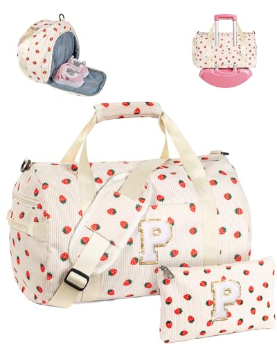 Trendy Stuff for Teens, Girls Gym Bag, Kids Personalized Weekender - color: Beige, style: P