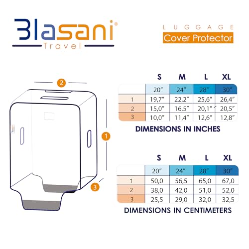 BLASANI Luggage Protector Suitcase Clear PVC Waterproof TSA Aproveed Cover Fits Most (20"~21") Bags