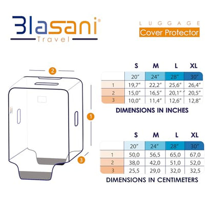 BLASANI Luggage Protector Suitcase Clear PVC Waterproof TSA Aproveed Cover Fits Most (20"~21") Bags