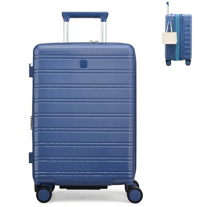 MILADA 20-Inch Hardside Expandable Carry-On Luggage Suitcase, Blue - color: Interstellar Blue, size: Carry On 20 inch