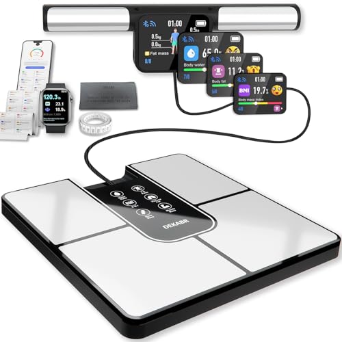 DEKABR Smart Scale with BMI, Body Fat, Muscle Mass, Color TFT LCD Handle - color: Black