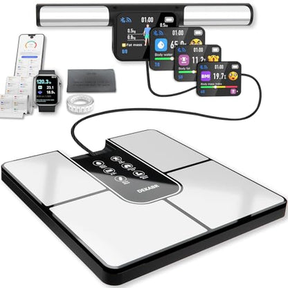 DEKABR Smart Scale with BMI, Body Fat, Muscle Mass, Color TFT LCD Handle - color: Black