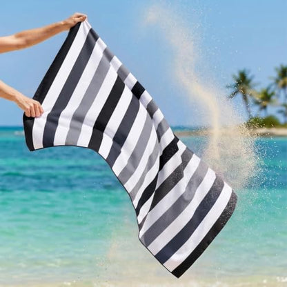 Exclusivo Mezcla 6 Pack Microfiber Quick Dry Oversized Beach Pool Towels - color: Green/Purple/Navy/Brown/Blue/Black, size: 35" x 70"
