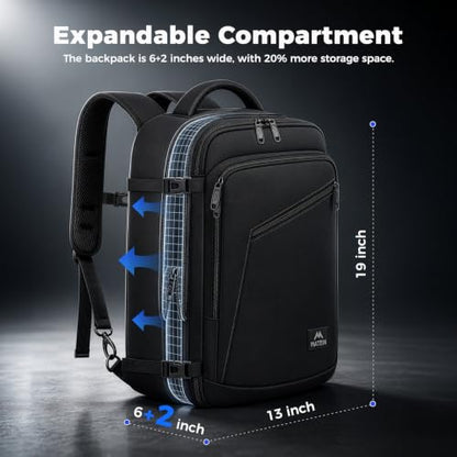 MATEIN Carry on Backpack, Extra Large Expandable Travel Backpack for Men - color: Black, size: X-Large