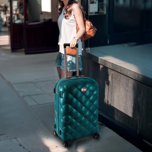 25'' Luggage,Expandable,PC Hardshell Suitcases w/Wheels - color: TEAL, size: 25 inch Single Piece