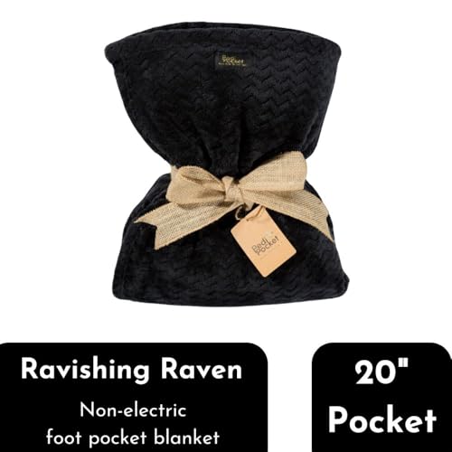 PediPocket Original Patented 50"x70" Ravishing Raven Plush Fleece Blanket - color: Ravishing Raven