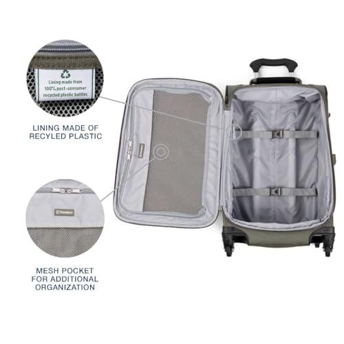 Travelpro Maxlite 5 Softside Carry-On Luggage Spinner, Green, 21-Inch - color: Slate Green, size: Carry-on 21-Inch