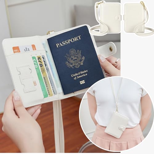 여행용 여권 홀더 RFID 차단 지갑 핸드백 신용 카드 항공권 정리함 카드 홀더 여성용, 화이트., 여행 - color: 화이트.