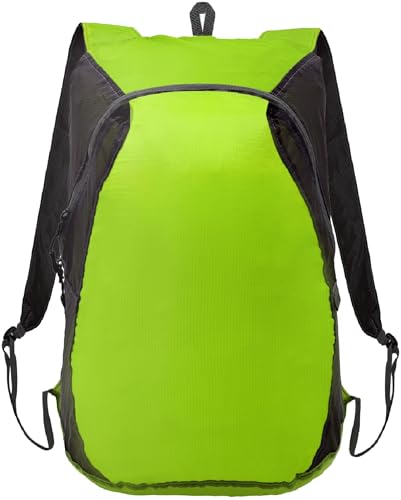 Lewis N. Clark Women's Packable Daypack, Hiking Camping Backpack, Ditty Bag, Charcoal/Neon Lemon, One Size - color: Charcoal/Neon Lemon
