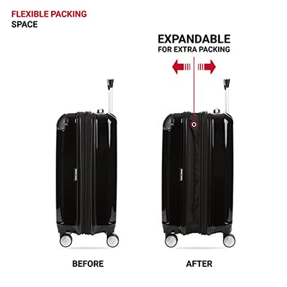 SwissGear 7786 Hardside Expandable Luggage with Spinner Wheels, Black, Carry-On 20-Inch - size: Carry-On 20-Inch