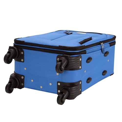 Rockland Pasadena Expandable Spinner Carry-on 19", Blue - color: Blue