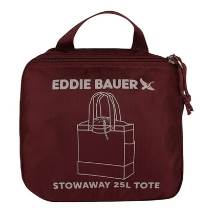 Eddie Bauer Stowaway Packable Tote Bag - color: Black Cherry